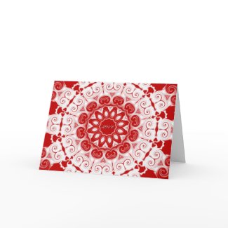 Valentine Hearts Kaleidoscope Greeting Card card
