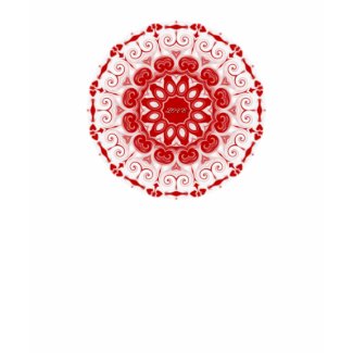 Valentine Hearts Kaleidoscope Ladies Basic T-Shirt