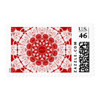 Valentine Hearts Kaleidoscope Postage Stamp stamp