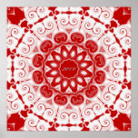 Valentine Hearts Kaleidoscope Posters
