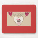 Valentine Hearts Poem Mouse Pad mousepads