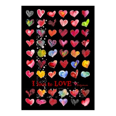 Valentine Hearts Poster in Black by lillyarts