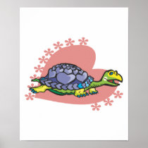 valentine hearts turtle poster