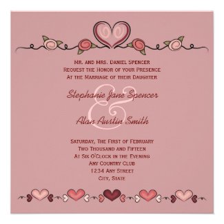 Valentine Hearts Wedding Invitation