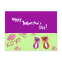 Valentine Hoots Card postcards by SuperMaggie Valentine Hoots Card postcards