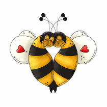 Valentine Hugging Bees in Love photo sculptures
