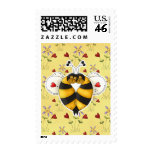 Valentine Hugging Bees in Love Postage Stamps