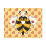 Valentine Hugging Bees in Love Postcard