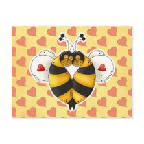 Valentine Hugging Bees in Love postcards by cutespot Valentine Hugging Bees in Love postcards