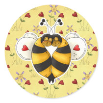 Valentine Hugging Bees in Love stickers
