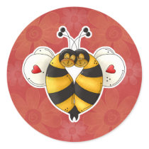 Valentine Hugging Bees in Love stickers