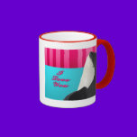 Valentine I love you orca whale mugs