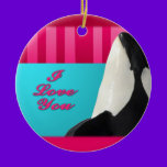 Valentine I love you orca whale ornament ornaments