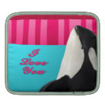 Valentine I love you orca whale sleeve iPad Sleeve
