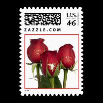 Valentine "I Love You" Roses stamps