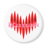 Valentine Kayak Hearts magnets