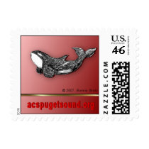Valentine killer whale custom postage postage by acspugetsound Valentine killer whale custom postage postage