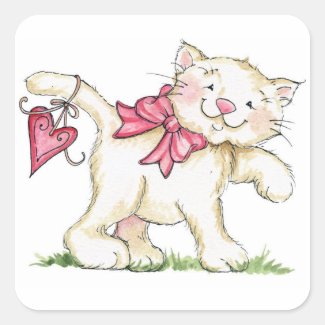 Valentine Kitten - Stickers