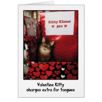 Valentine Kitty Kissing Booth Greeting Card cards