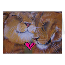 Valentine Lion Love Greeting Cards