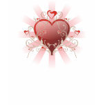 Valentine Love - Big Shiny Heart Gold Scroll Top T-shirts