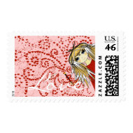 Valentine Love Cute Girl stamp