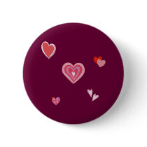Valentine Love Hearts Pinback Button
