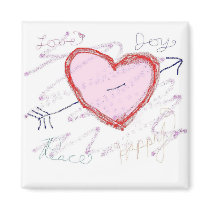 Valentine Love Hearts magnets