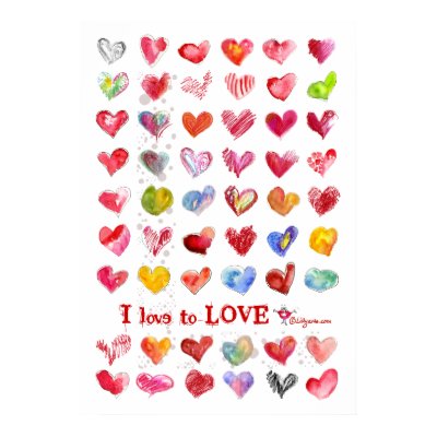 Valentine Love Hearts Poster by lillyarts