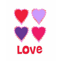 Valentine Love Pink Red and Purple Hearts Shirt