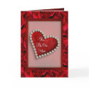 Valentine love red heart romantic card