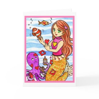 Valentine mermaid cards