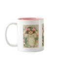 Valentine Message Girl With Flowers Cards, Gifts mugs by vintagegiftmall Valentine Message Girl With Flowers Cards, Gifts mugs