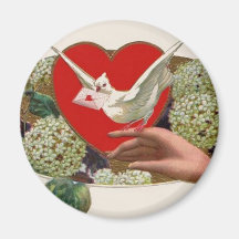 Valentine Message With Heart And Dove Magnet