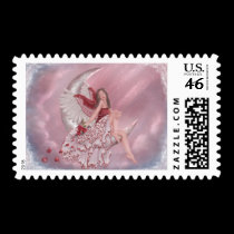 Valentine Moon Angel stamps