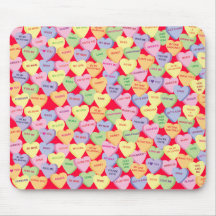Valentine Mousepad Conversation Hearts
