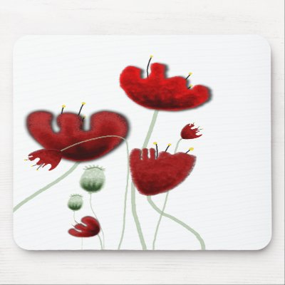 Valentine nature landscape elegant poppy mousepad by Rupydetequila