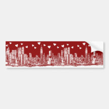 valentine NYC skyline Bumper Sticker