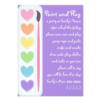 Valentine Paints and Brushes Custom Invite