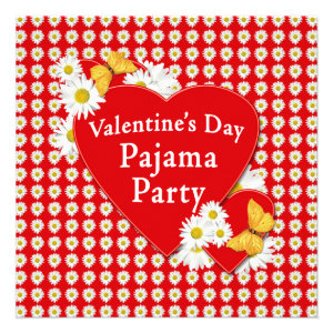 Valentine Pajama Party Daisy Invitation