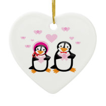 Valentine Penguins Ornament ornaments