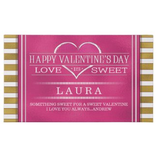 Valentine Pink Love is Sweet Custom Message 45 Piece Box Of Chocolates