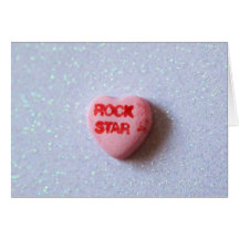 Valentine - Pink Rock Star Heart Greeting Cards