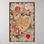 Valentine Poem With Cupid posters