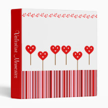 Valentine Pops  Card Holder 3 Ring Binder