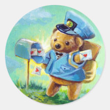Valentine Post Bear Stickers