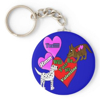 Valentine Pups keychain