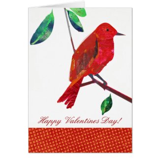 Valentine Red Bird Greeting Cards