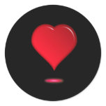 Valentine Red Heart Exclamation Round Stickers