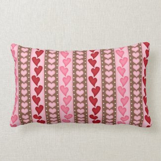 Valentine Red Heart Pattern Throw Pillow